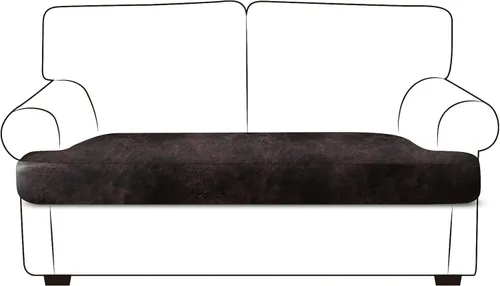 Vista 111 de ANARACHON Fundas de cojín de sofá con aspecto de cuero, juego de fundas de asiento de sofá, protector de muebles para sillón seccional, sofá biplaza