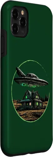 Vista 27 de iPhone 13 Pro Max UFO Flying Saucer Alien Abduction Cabin Case