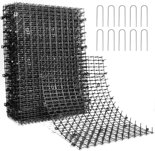 Pomeat 15 PCS Scat Mat for Cats Indoor 16 x 12'' Dogs and Cat Deterrent Outdoor Mat with Spikes for Garden Yard Fence Furniture Couch, with 10