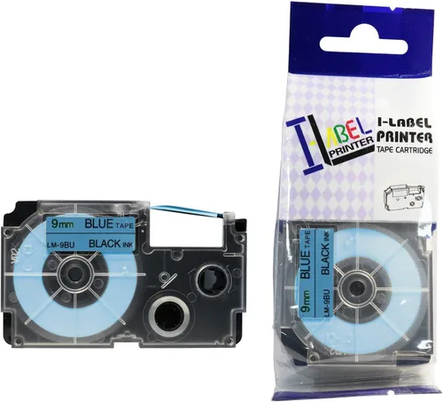 LW cintas compatibles 3/8" Series label-it cintas, Negro y azul