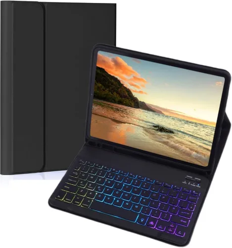 Funda para teclado para Galaxy Tab S6 Lite de 10.4 pulgadas 2024/2022/2020, cubierta de teclado Bluetooth magnético desmontable con retroiluminación