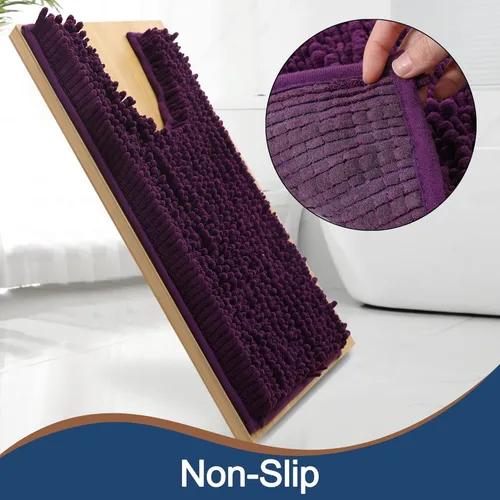 Vista 206 de FLOLEOPA Alfombras de baño de microfibra suave y esponjosa, tapetes de baño absorbentes, antideslizantes, lavables a máquina y de secado rápido