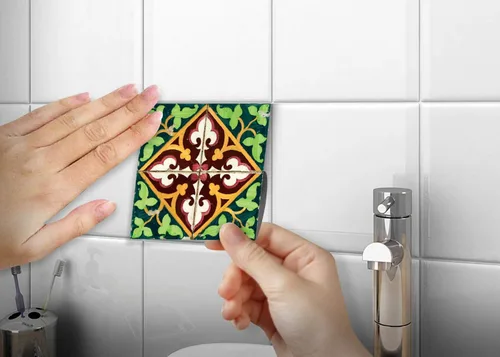 Vista 7 de Adhesivos para azulejos, 24 piezas, auténticos azulejos tradicionales de Talavera, calcomanías para azulejos de baño y cocina, fáciles de aplicar