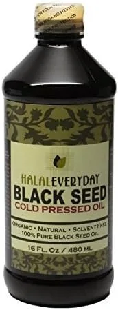 Aceite de semilla negra pura – 16 onzas – Semilla negra 100% pura y prensada en frío – Sin OMG y vegano – Nigella Sativa – 100% libre de hexano –