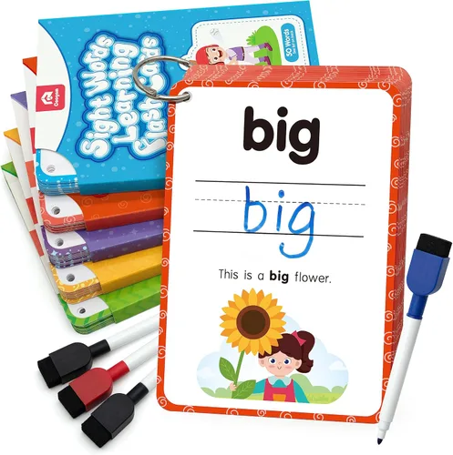 Coogam Sight Words Tarjetas Didácticas de Aprendizaje para Niños, 250 Tarjetas de Juego de Palabras Dolch Vocabulario de Lectura Juguete Montessori
