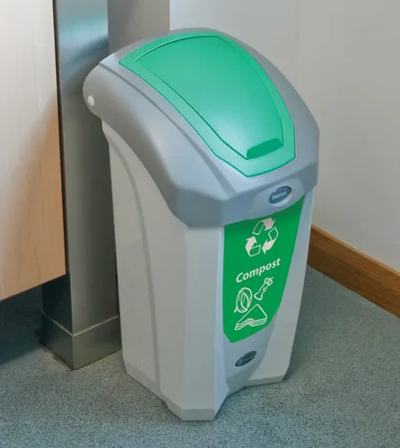 Vista 2 de Nexus - Contenedor de compost de basura de alimentos 8G (gris, calcomanía verde) – Contenedor de recolección de residuos de alimentos de 8 galones
