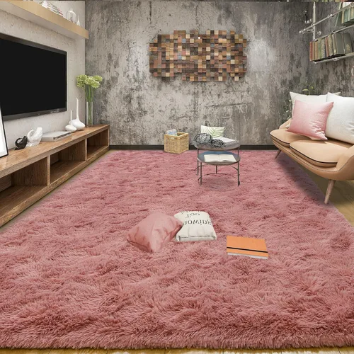 Vista 34 de Tepook - Alfombra de área mullida y colorida con diseño de arco iris, alfombras marroquíes geométricas modernas afelpadas para niños, sala