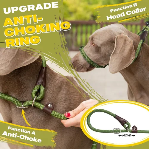 Vista 3 de Fida Paquete de 5 correas antideslizantes duraderas a granel, resistentes de 1/2 pulgadas x 6 pies, cómoda correa antideslizante para perros Verde
