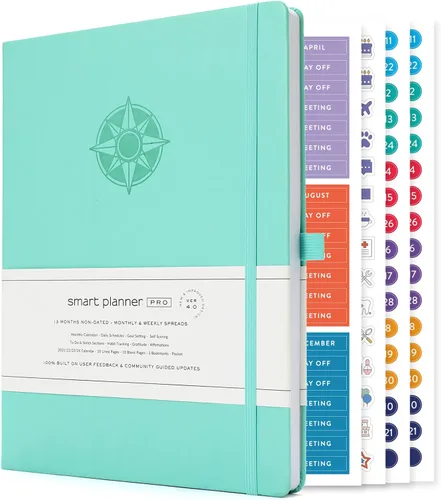 Vista 20 de Smart Planner Pro - Agenda grande de 11 x 8.5 pulgadas (A4) - Agenda diaria sin fecha - Probado y aprobado para lograr objetivos y aumentar