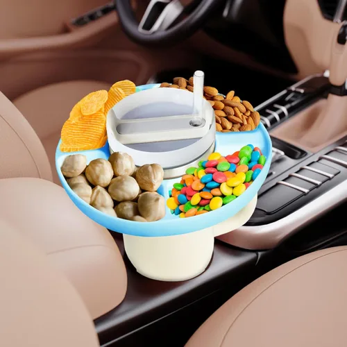 Vista 7 de DMTINTA Tazón de aperitivo para vaso Stanley de 40 onzas con asa, compatible con Stanley Cup, anillo reutilizable para aperitivos, azul celeste