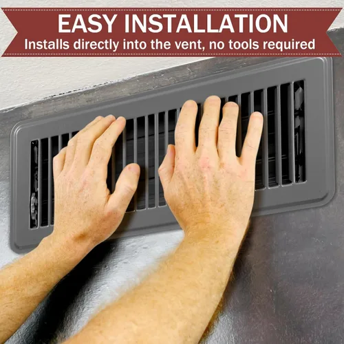 Vista 4 de Retisee 2 cubiertas de ventilación de registro de piso de 4 x 12 pulgadas, rejillas de ventilación de piso de acero resistente con flujo de aire