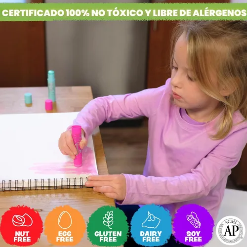 Vista 3 de Barras de pintura de témpera sólida Kwik Stix, 24 colores, barras de pintura lavables para niños, no tóxicas, de secado rápido, libres de alérgenos