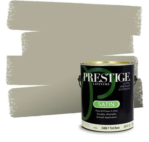 Vista 116 de Prestige Paints - Pintura exterior e imprimación en uno, 1 galón, plano, compatibilidad comparable con el color menta «Whipped Mint» de Behr