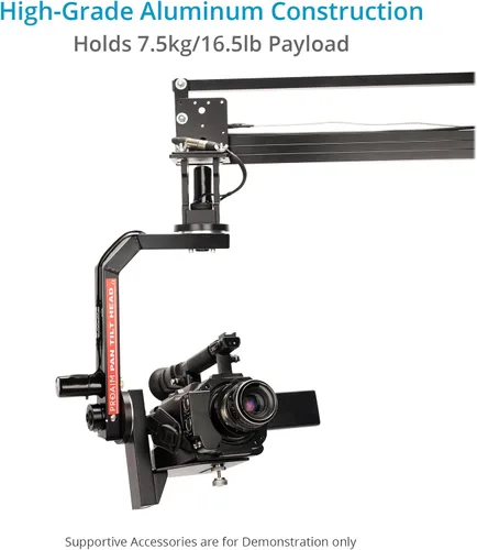 Vista 5 de PROAIM Cabezal de inclinación panorámica motorizado de 2 ejes con control de palanca de mando de 12 V para grúa de horca de cámara. Movimiento