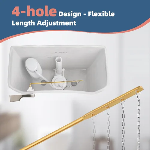 Vista 5 de iFealClear Manija Universal de Inodoro de Metal de Repuesto, Palanca de Descarga de Inodoro de Montaje Frontal Compatible con Inodoros American