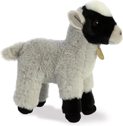 Vista 3 de Aurora® - Adorable cabrita de peluche Miyoni®, detalle realista, compañía entrañable, gris, 11 pulgadas