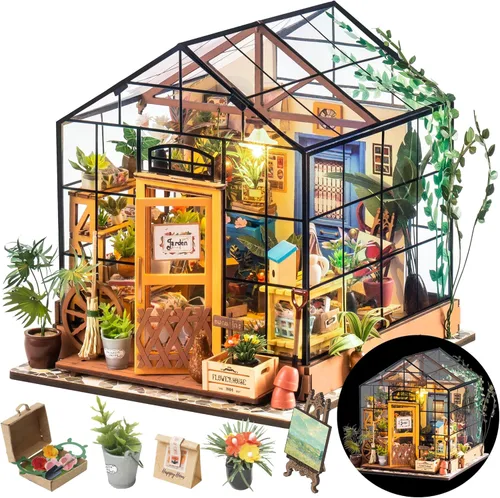 Rolife - Kit de bricolaje de invernadero en miniatura, kit pequeño/mini de construcción de casa con muebles para adultos, muebles, decoraciones de