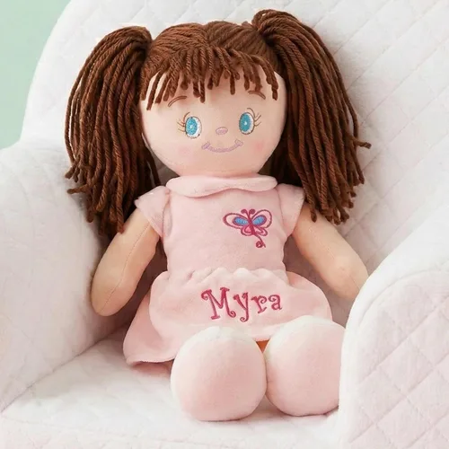 Vista 10 de DIBSIES - Muñeca abrazable con mariposa personalizada - 15 pulgadas (cabello negro)