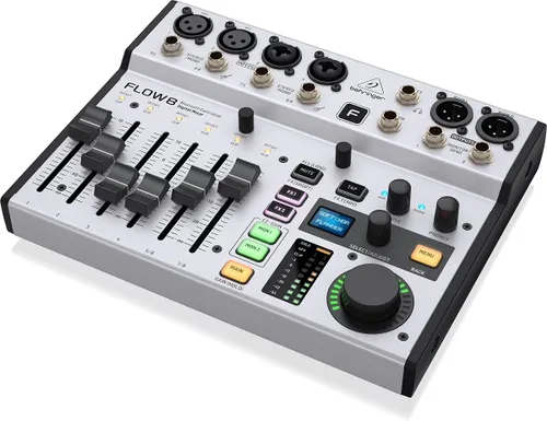 Vista 3 de Behringer FLOW 8 Mezclador Digital de 8 Entradas con Audio Bluetooth y Control de Aplicación, Faders de Canal de 60 mm, 2 Procesadores de FX e