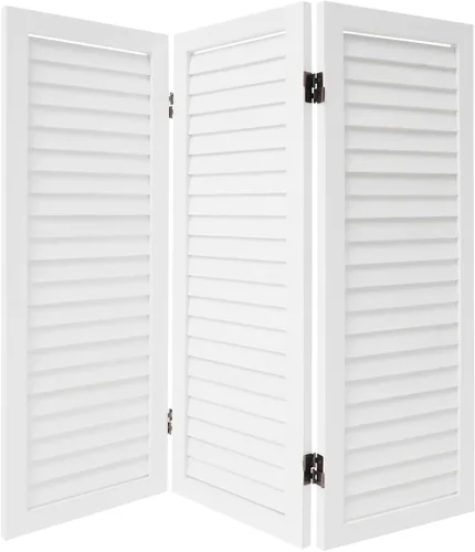 Vista 5 de Pantalla divisora de habitación de 3 paneles, pantalla corta de madera plegable de privacidad, divisor de habitación pequeño para el hogar