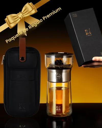 Vista 9 de ZENS Tetera infusora de té de vidrio moderna, tetera inteligente de un solo toque para difusores de té sueltos con taza aislada y kits de té