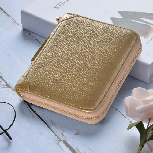 Vista 2 de Easyoulife - Billetera de piel con cierre y tarjetero para mujer, con bloqueo de interferencia de radiofrecuencia (RFID)