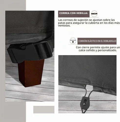 Vista 5 de ULTCOVER Funda impermeable para mesa de centro de patio, 36 pulgadas de Negro