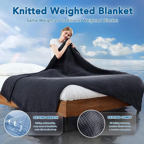 Vista 11 de Topcee - Manta con peso (3 libras, 36 x 48 pulgadas), refrescante, para dormir, perfecta para 20 a 40 libras, manta transpirable de tamaño de manta