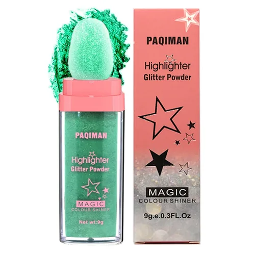 Vista 8 de Polvo de Iluminador con Purpurina, Brillo Corporal Realza el Rostro Natural Tridimensional Polvo de Iluminador para Aplicar con Patadas de Hadas.
