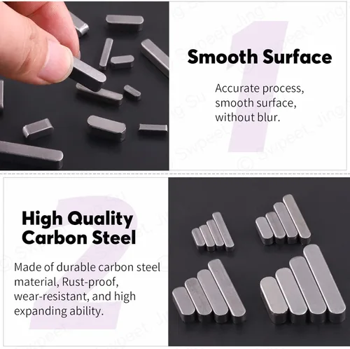 Vista 4 de Swpeet 140Pcs 16 Tamaños Juego de Llaves de Pluma de Extremo Redondo de Acero al Carbono 3 mm, 4 mm, 5 mm, 6 mm Juego de Llaves de Eje de Impulsión