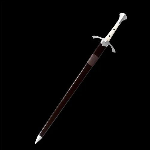 Vista 3 de Fidestisan Espada Medieval Claymore de 45 pulgadas Hecha a Mano Espadas Largas Reales Hoja Negra de Espiga Completa Autoensamblaje Desmontable