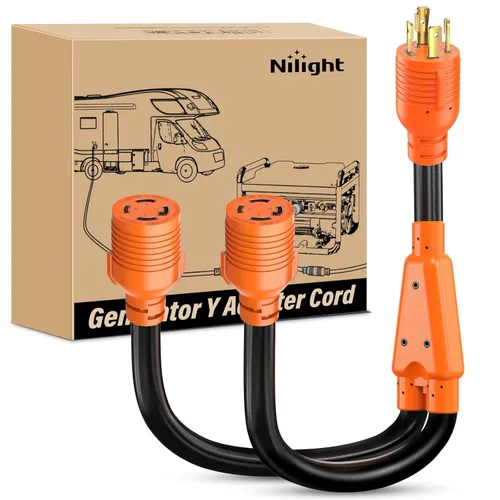 Vista 31 de Nilight Adaptador de corriente para autocaravana, enchufe macho a hembra, cable eléctrico resistente STW, cables impermeables para caravana