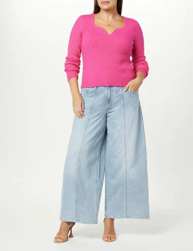 Vista 7 de The Drop Suéter Preston acanalado Sweetheart para mujer