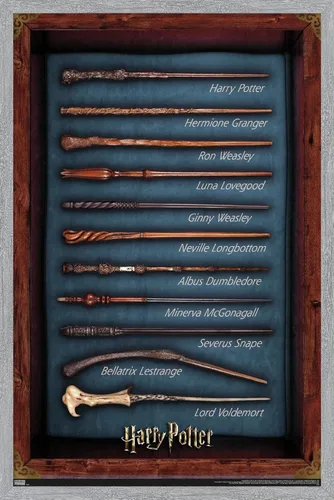 Vista 16 de Trends International The Wizarding World: Harry Potter - Póster de pared de varitas, 14.725 x 22.375 pulgadas, versión enmarcada de madera de granero