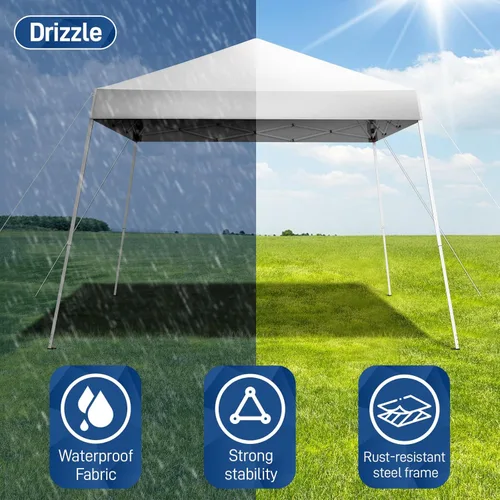 Vista 9 de Carpa Toldo Desplegable, Carpa Instantánea para Exteriores de 10 X 10 Pies con Ángulo Biselado y Bolsa de Transporte, Refugio de Cenador Portátil