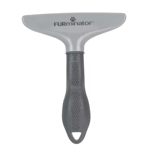 Vista 4 de FURminator Rastrillo de aseo para perros y gatos, herramienta de aseo, elimina el cabello suelto y los enredos, gris