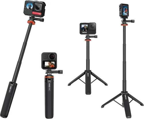 VRIG - Trípode GoPro extensible de 20.1 pulgadas, trípode portátil para cámara de palo selfie para GoPro Max Hero 12 11 10 9/DJI Action 5 Pro 4