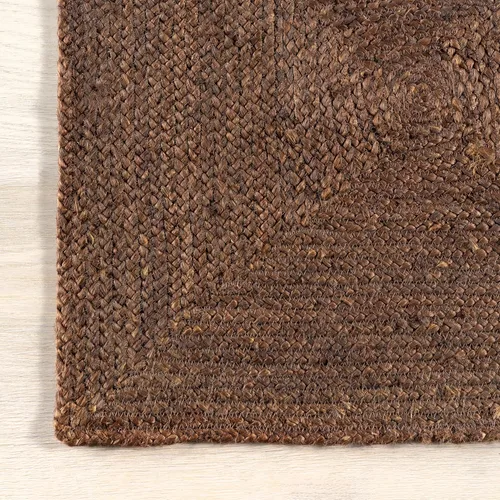 Vista 4 de Rugs USA Juniper - Alfombra de yute, 2 pies 6 pulgadas x 8 pies, marrón oscuro