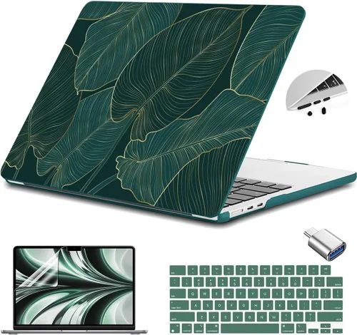 Vista 35 de Teryeefi Funda rígida para MacBook Air M3, M2, M4, MacBook Air de 13 pulgadas 2025, 2024, 2023, 2022, versión A3240, A3113, A2681, carcasa rígida