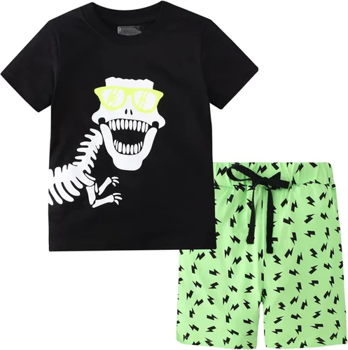 Vista 17 de Conjunto corto de ropa de verano para niños pequeños, de algodón Bs20-tz51