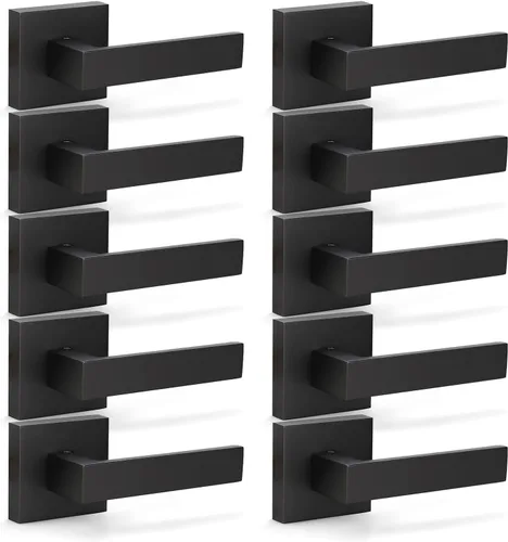 Vista 18 de KNOBWELL Paquete de 1 manija de puerta simulada negra para el interior, manijas de puerta simuladas con asas, tirador de puerta con función de giro