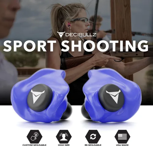 Vista 7 de Decibullz Paquete Pro Pack de tapones para los oídos moldeados personalizados (azul)