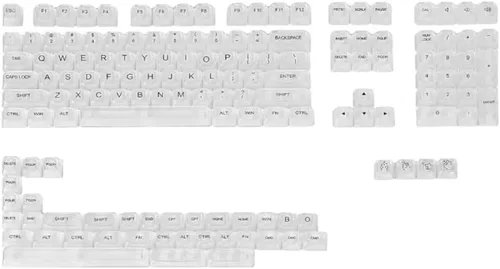 Redragon Teclas A135 Crystal KeyCaps, 147 teclas estándar PBT Doubleshot PBT, perfil OSA, diseño de EE. UU. (ANSI), compatible con la mayoría de