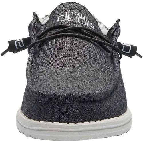 Vista 4 de Hey Dude - Mocasines tejidos Wally para hombre, Azul carbón, 9