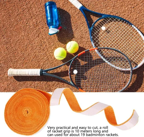 Vista 2 de Cinta de agarre para raqueta, antideslizante, transpirable, absorbe el sudor, cinta de agarre para raquetas de tenis para raquetas de bádminton
