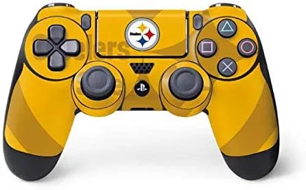 Vista 10 de Skinit Decal Gaming Skin Compatible with PS4 Controller - Officially Licensed NFL Pittsburgh Steelers Distressed Design Black - DSTPIT03