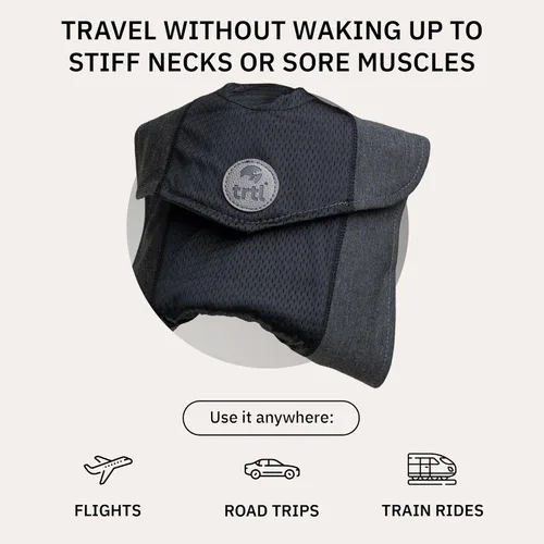 Vista 5 de trtl Almohada de Viaje Fresca para Soporte del Cuello - Almohada de Cuello Refrescante para Avión para Dormir - Tela Transpirable - Ligera, Fácil