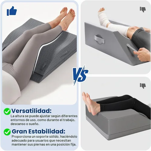 Vista 8 de Almohadas de elevación para pierna después de la cirugía, almohada de cuña Negro