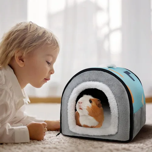 Vista 5 de Pet Soft Refugio para Cobayas, Cama Lavable para Cobayas Cómoda Casa Cueva para Animales Pequeños Accesorios para Conejos, Hámsteres, Ratas