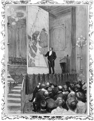 Frederick Cook (1865-1940) American Physician And Arctic Explorer Giving A A Lecture Before The Royal Geographical Societyof Denmark And King Of